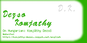 dezso komjathy business card
